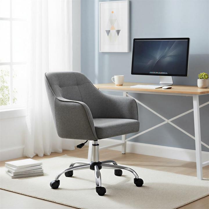 Produktbild Songmics Bürostuhl, OBG019G01V1 Stoff grau, Gestell silber (45 - 55 cm)