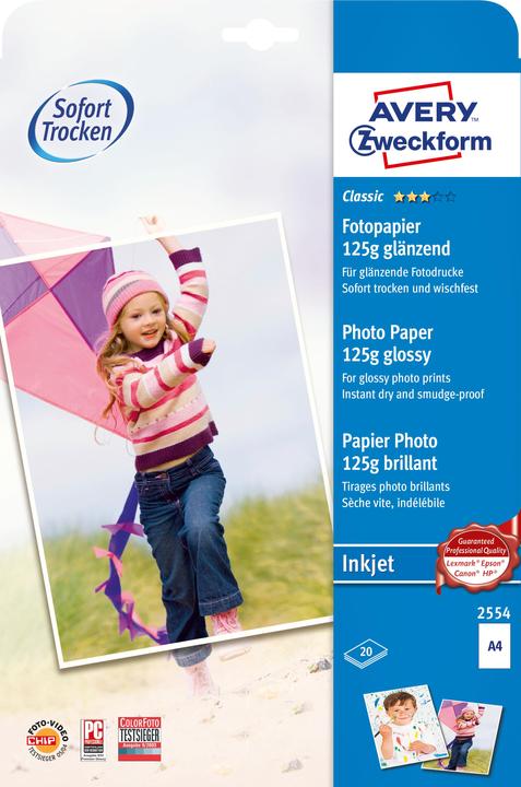 Produktbild Avery Classic Inkjet Fotopapier (125 g/m², A4, 20 Stk.)