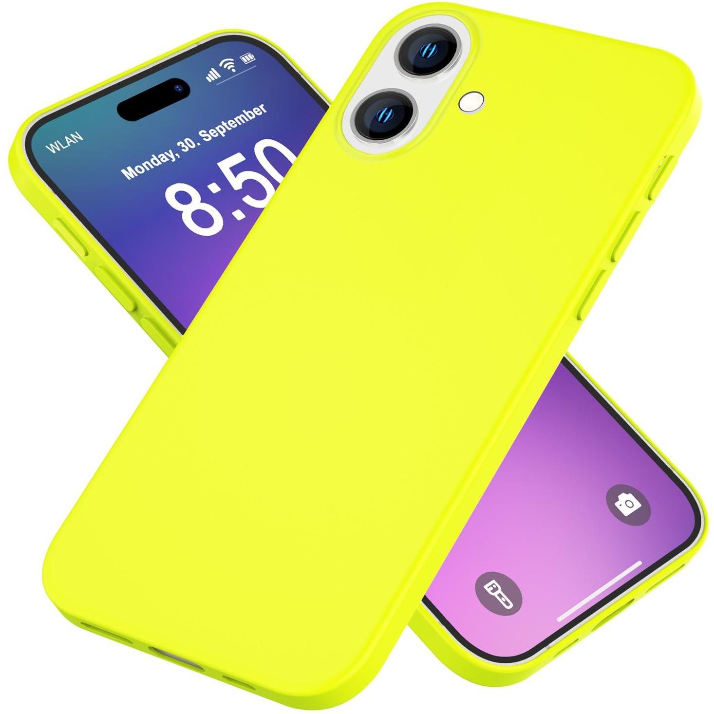 Nalia Neon Silikon Hülle (Apple iPhone 16 Plus), Smartphone Hülle, Gelb