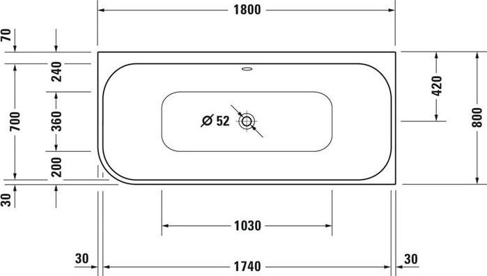 Actual product image Duravit Whirlpool bath HAPPY D.2 PLUS 180x80 white corner right acrylic cladding grp s (180 cm, 80 cm)