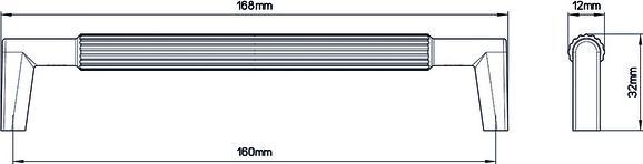 Actual product image Siro Möbelgriffe schwarz matt 160mm
