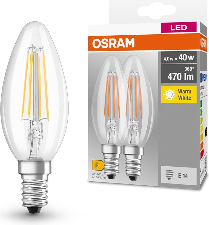 Immagine prodotto Osram Base LED Classic B (E14, 4 W, 470 lm, 2 x, E)