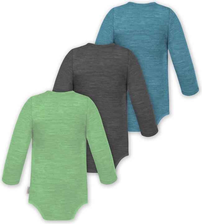 Produktbild Normani 3er Pack Baby Merino Body Langarm „Auckland" - 9375 (74)