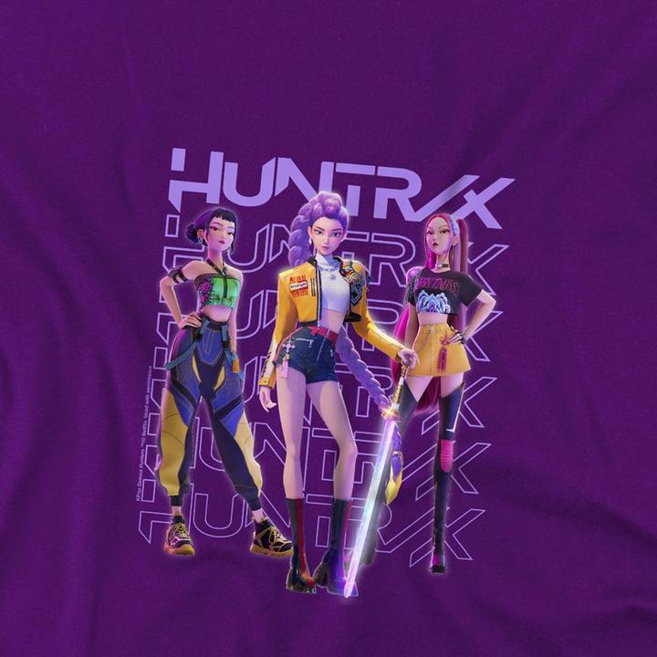 Actual product image K-Pop Demon Hunters Childrens/Kids Huntr/X Pose T-Shirt (116)