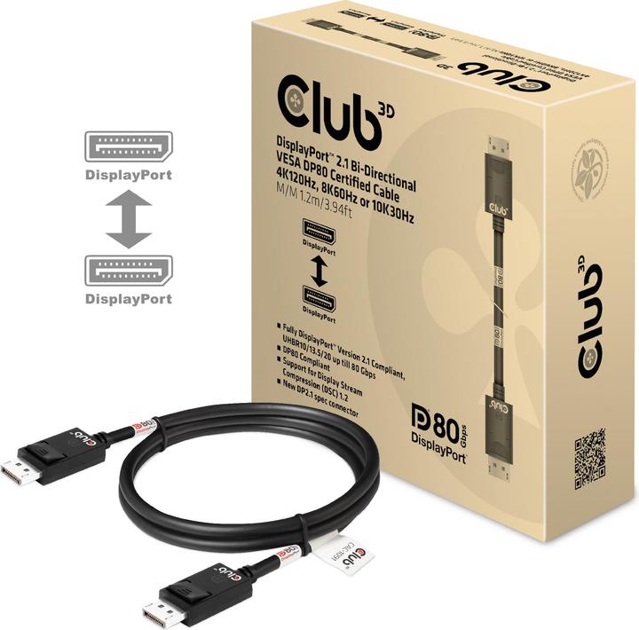 Image du produit Club 3D DisplayPort – DisplayPort (1.20 m, DisplayPort)