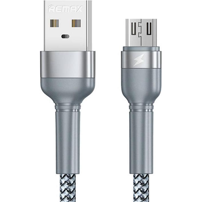 Remax Cable USB Micro Jany Alloy, 1m, 2.4A (silver) (1 m), USB Kabel