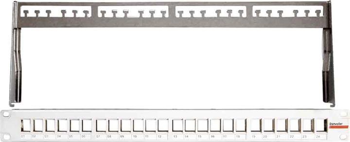 Produktbild Dätwyler Patchpanel KS 24x für 24x RJ45 Keystone 19 Rack grau