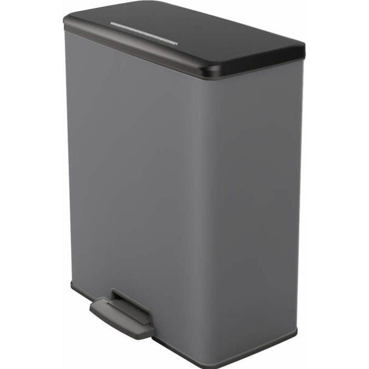 Curver Decobin Prullenbak - 65L - Rettangolare - Cool Grey, Pattumiera, Grigio
