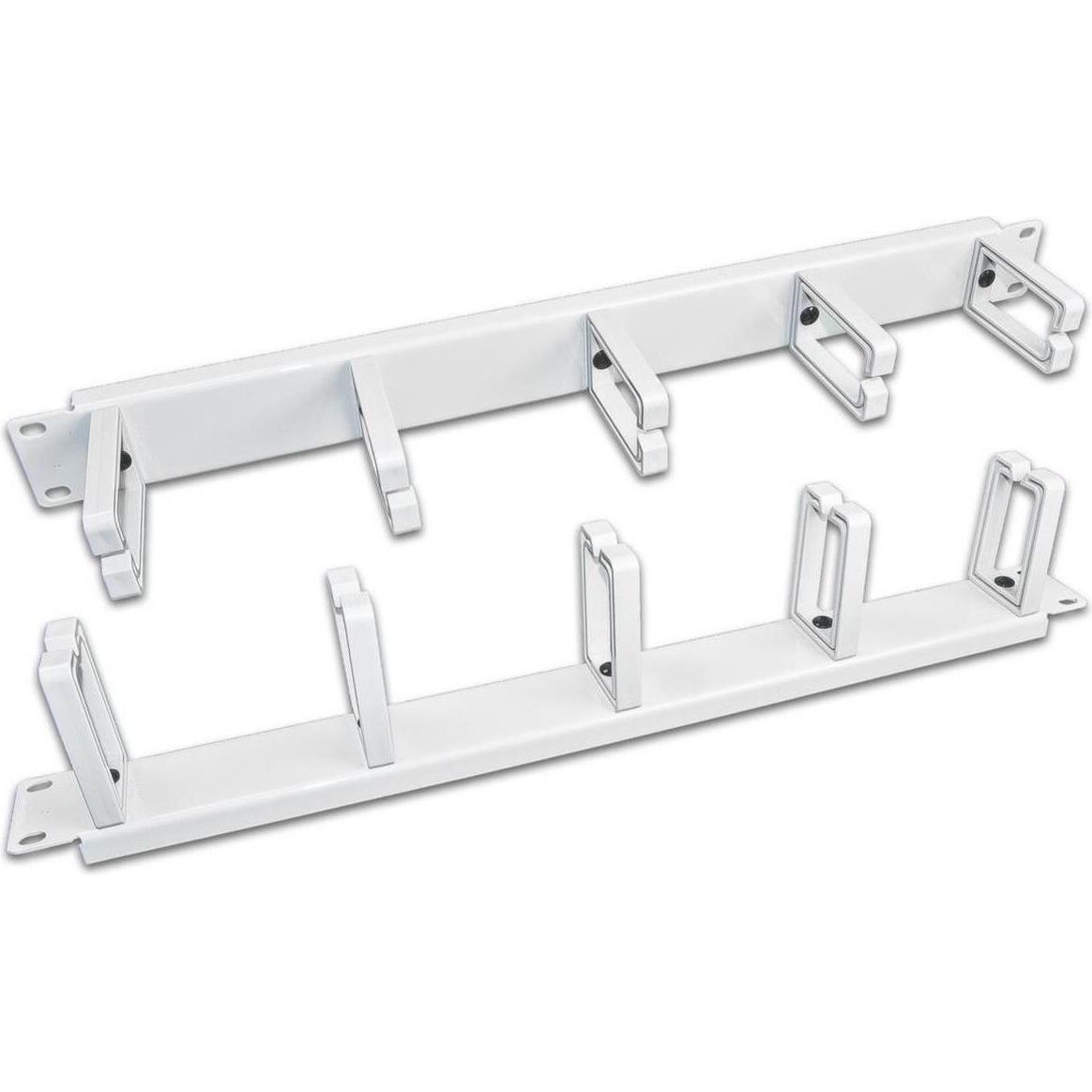 Wirewin 19/ 1HE Kabelführungspanel mit 5 Plastikringen. grau, Serverschrank Zubehör, Weiss