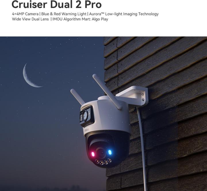 Productafbeelding Imou WRL CAMERA 4+4MP CRUISER DUAL2/PRO IPC-S7XFP-8U0WED (2560 x 1440 Pixels)