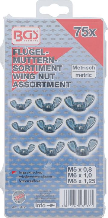 Produktbild BGS Flügelmuttern-Sortiment 75-tlg.