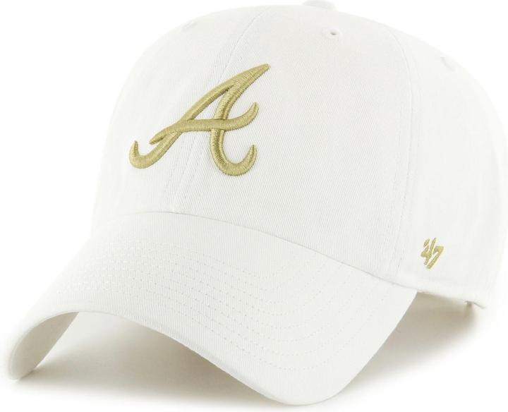 Actual product image 47 Brand Strapback Cap - CLEAN UP Atlanta Braves weiss