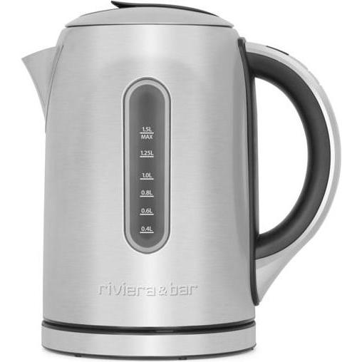 Riviera & Bar riviera&bar MILA Wasserkocher Stainless Steel TR 1,5L, Bollitore, Nero, Argento