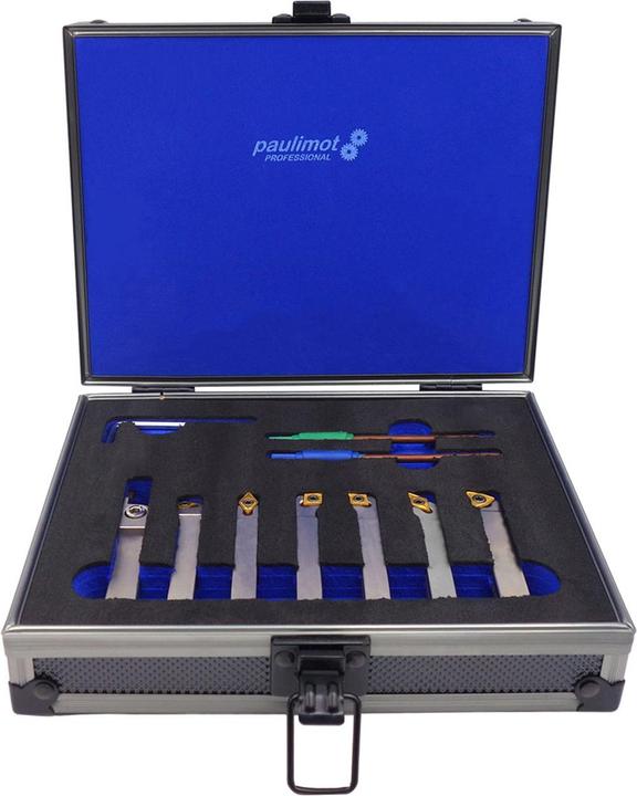 Immagine prodotto Paulimot Set di utensili per tornitura con inserti indicizzabili, nichelato, 10 mm, 7 pezzi (10 mm)