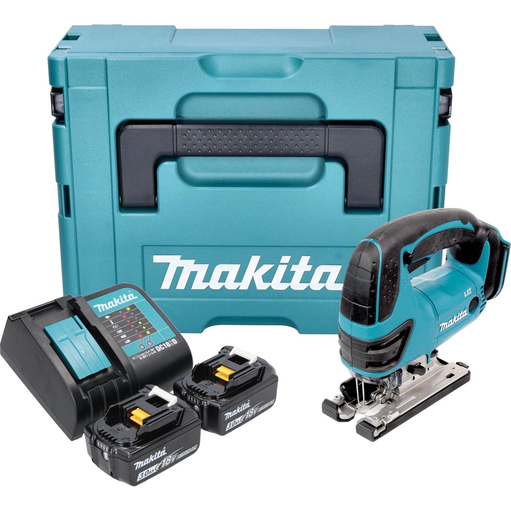 Makita, Sega universale a batteria, Seghetto alternativo a batteria DJV 180 SFXJ 18 V 135 mm + 2x batteria ricaricabile 3,0 Ah +