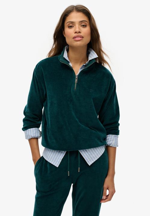 Actual product image Superdry Velour Half Zip Sweatshirt (XS)