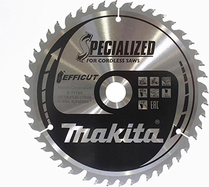 Productafbeelding Makita Zaagblad 190x1,85x20, 45Z EFFICUT