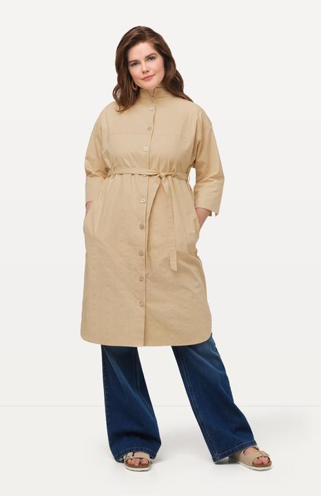 Image du produit Ulla Popken Veste longue, texture rayée, manches 3/4, coton bio (42, 44)
