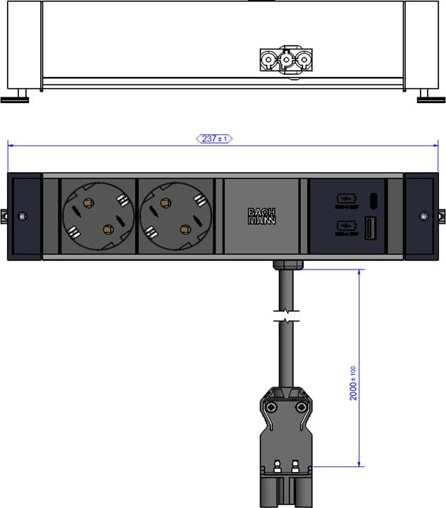 Produktbild Bachmann 941301 (2 x, CEE 7/3, 2 m)