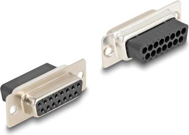 Produktbild Delock 67089 - D-Sub 15 Pin Buchse zu RJ12 Buchse Montagesatz rot