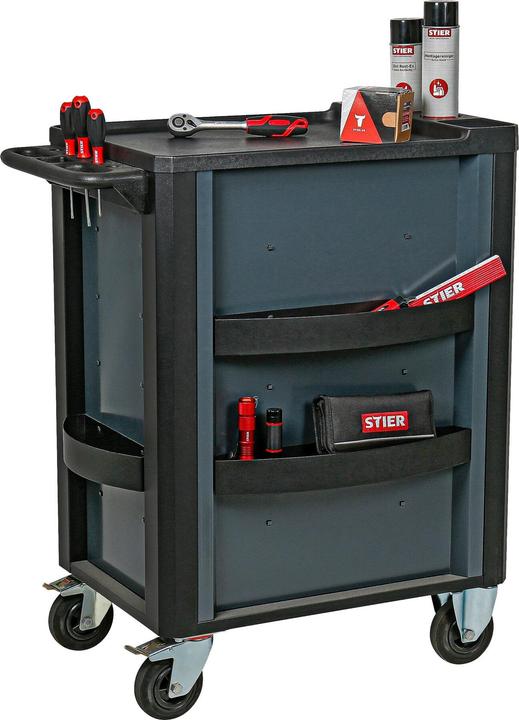 Image du produit Stier Chariot d'atelier Premium vide avec couvercle en plastique