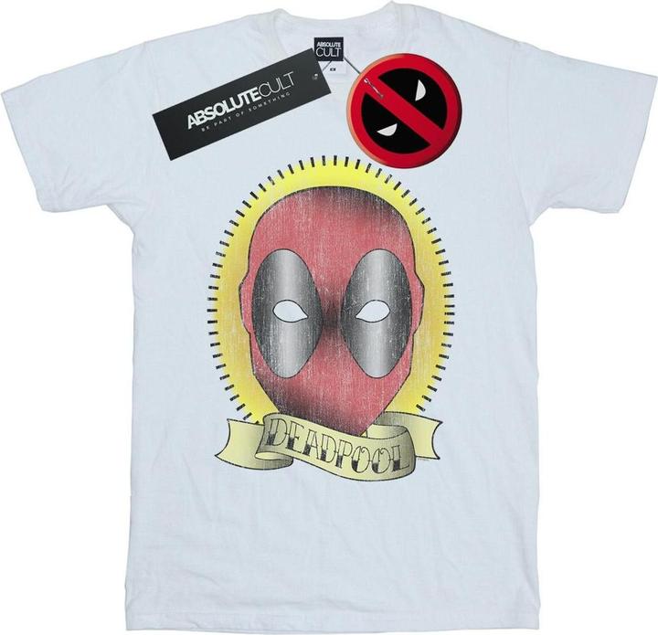 Actual product image Mens Deadpool Tattoo Print T-Shirt (XL)