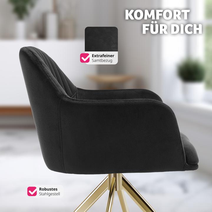 Immagine prodotto tectake Samt-Drehstuhl Lona mit dicker Polsterung