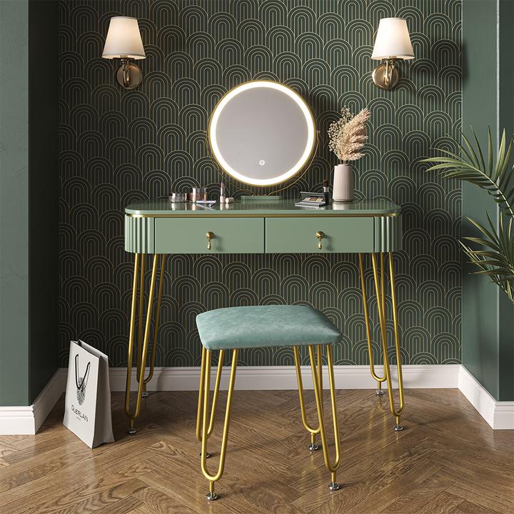 Image du produit Vicco Grace avec tabouret et éclairage (100 x 40 x 126 cm)