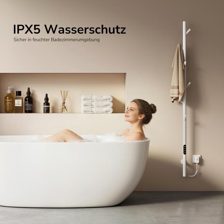 Produktbild Emke Elektrischer Handtuchheizkörper, 110W, LED-Display, Intelligentes Thermostat, WiFi/APP-Steuerung, Ti
