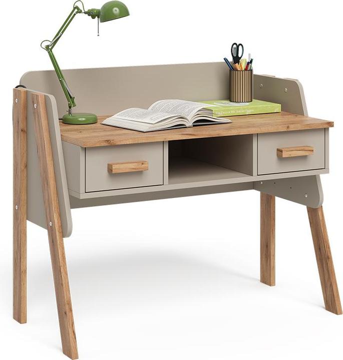 Image du produit VitaliSpa Schreibtisch Malia, Cashmere/Artisan/Artisan, 97 x 51 cm mit 2 Schubladen (51 x 97 x 80 cm)