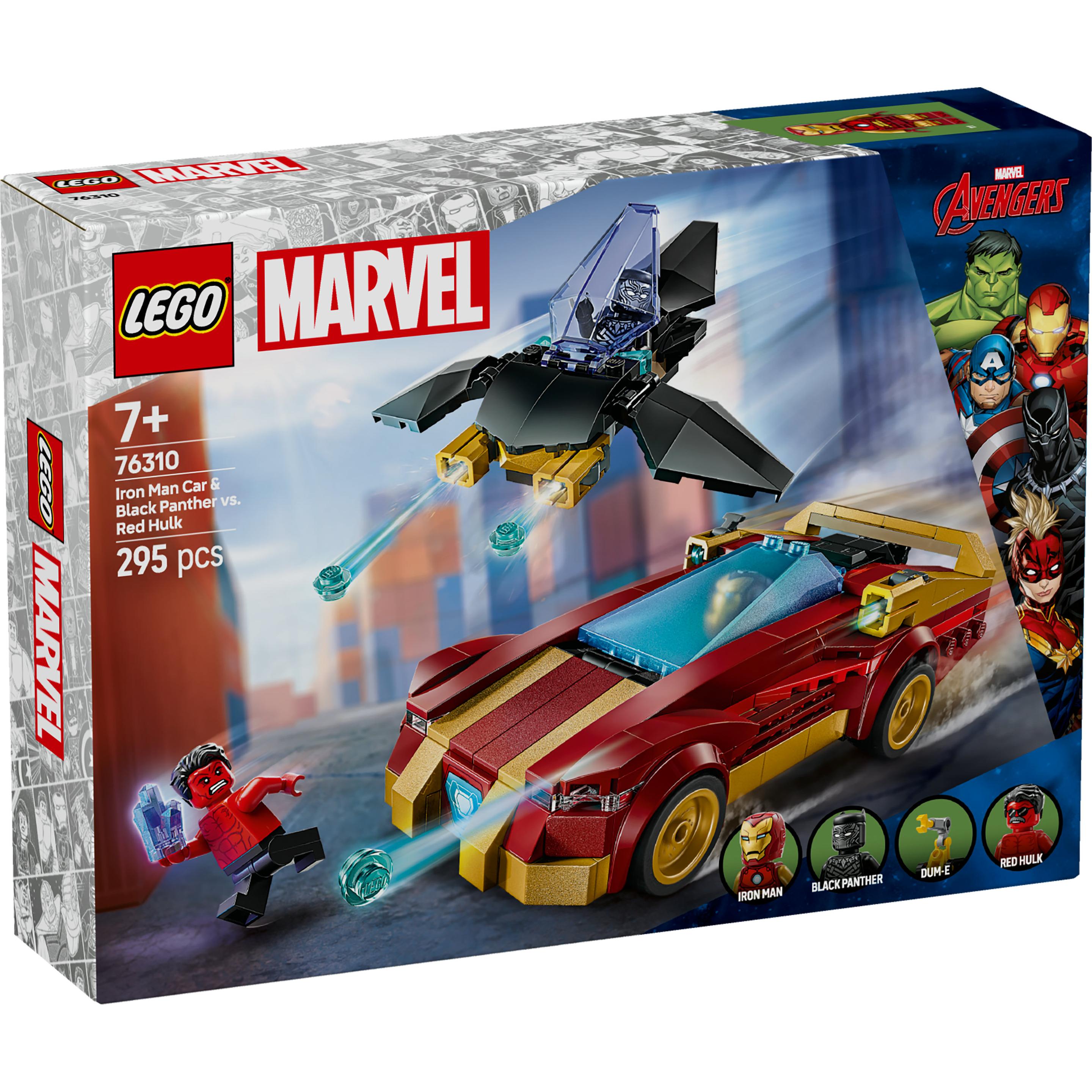 LEGO Auto di Iron Man Car e Black Panther contro Hulk rosso (LEGO Marvel)