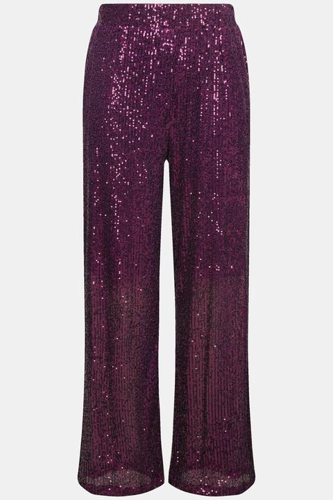 Image du produit Ulla Popken Pantalon à sequins. Taille élastique et jambe large (46, 48)