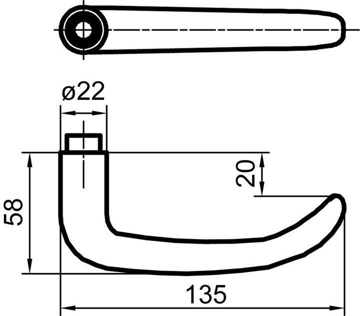 Actual product image Glutz Lever handle 5038 Lugano (Door handle)