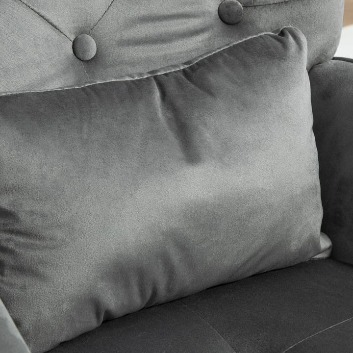 Produktbild Homcom Schaukelsessel mit Hocker Samt Dunkelgrau