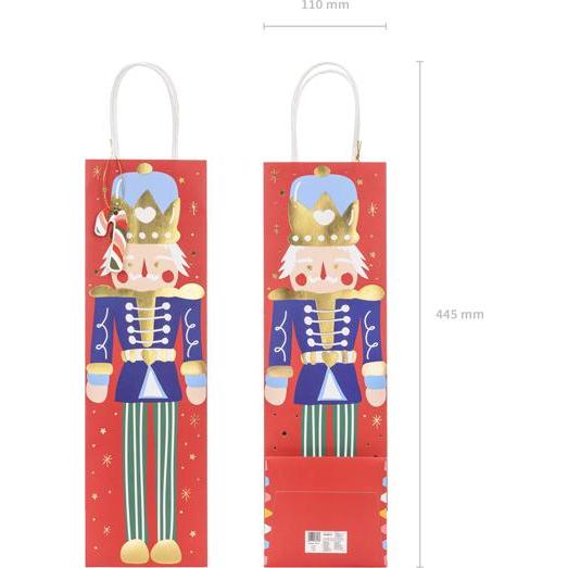 Thumbnail - Partydeco, Geschenkverpackung, Gift bag Nutcracker, mix, 11x36x10cm (1 pkt / 1 pc.) (Geschenkfolie, 1 x)
