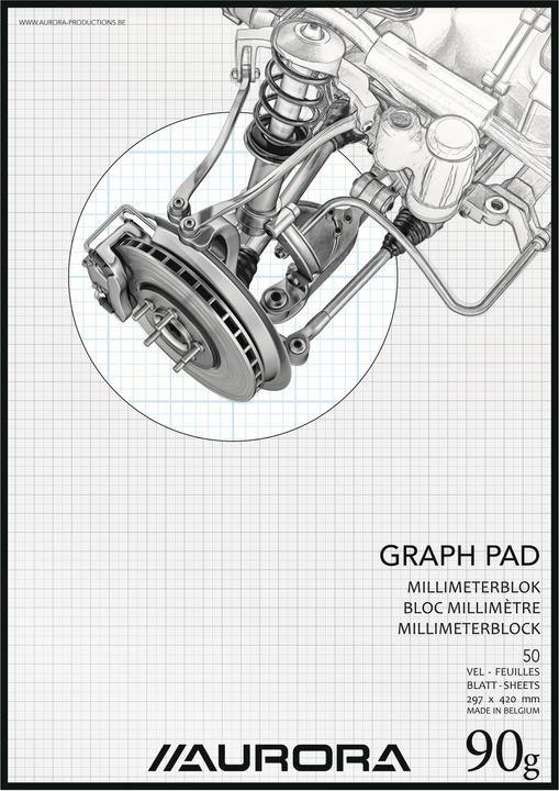Actual product image Aurora Blocks - paper white 90 g/m² (A3, Checked)