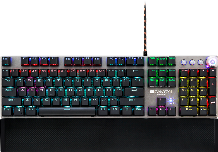 Produktbild Canyon Mechanical gaming keyboard Nightfall CND-SKB7-US, Black Switch, LED, US layout (US, Kabelgebunden)
