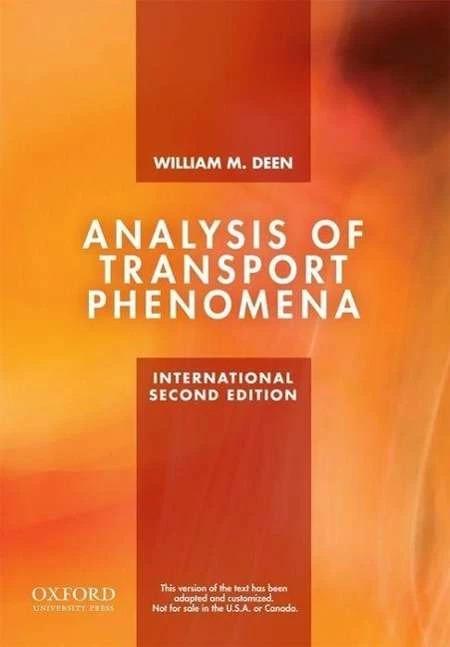Actual product image Analysis of Transport Phenomena (English, William M. Deen, 2012)