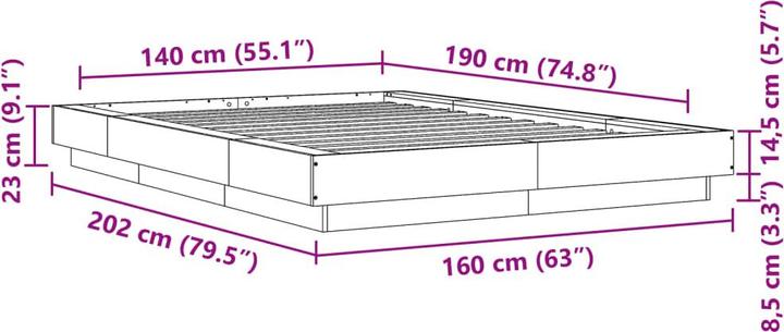 Actual product image vidaXL Bettgestell (140 x 190 cm)