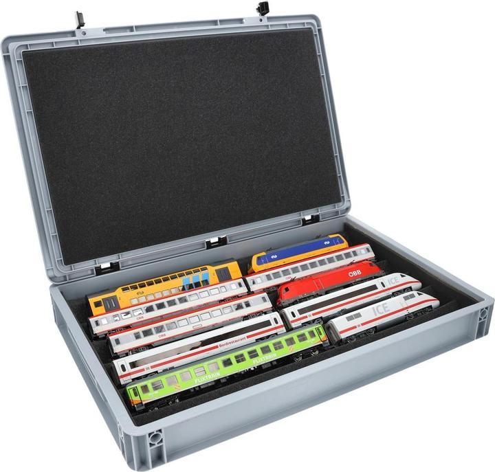 Produktbild Feldherr Eurobox 60x40 Set: Zugliege mit 5 Fächern für Spur H0 Modelle (Kunststoff, Schaumstoff)
