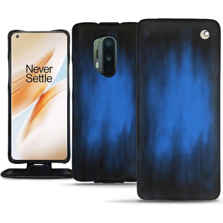 Noreve Lederschutzhülle vertikal (OnePlus 8 Pro), Smartphone Hülle, Blau