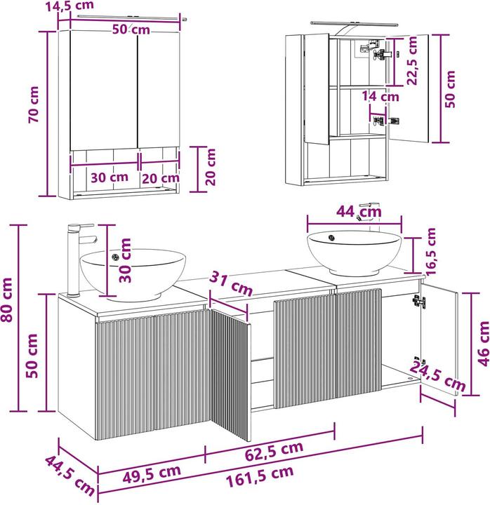 Produktbild vidaXL Badezimmerschrank