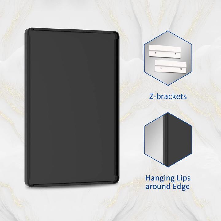 Produktbild Specchio da Bagno con Cornice Nera (61 x 91 cm)
