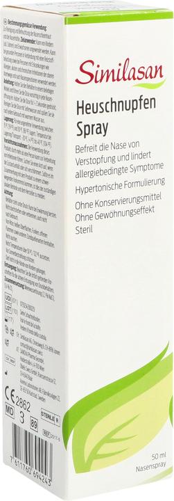 Nährwerte und Zutaten Similasan Heuschnupfen Spray (1 Stück)