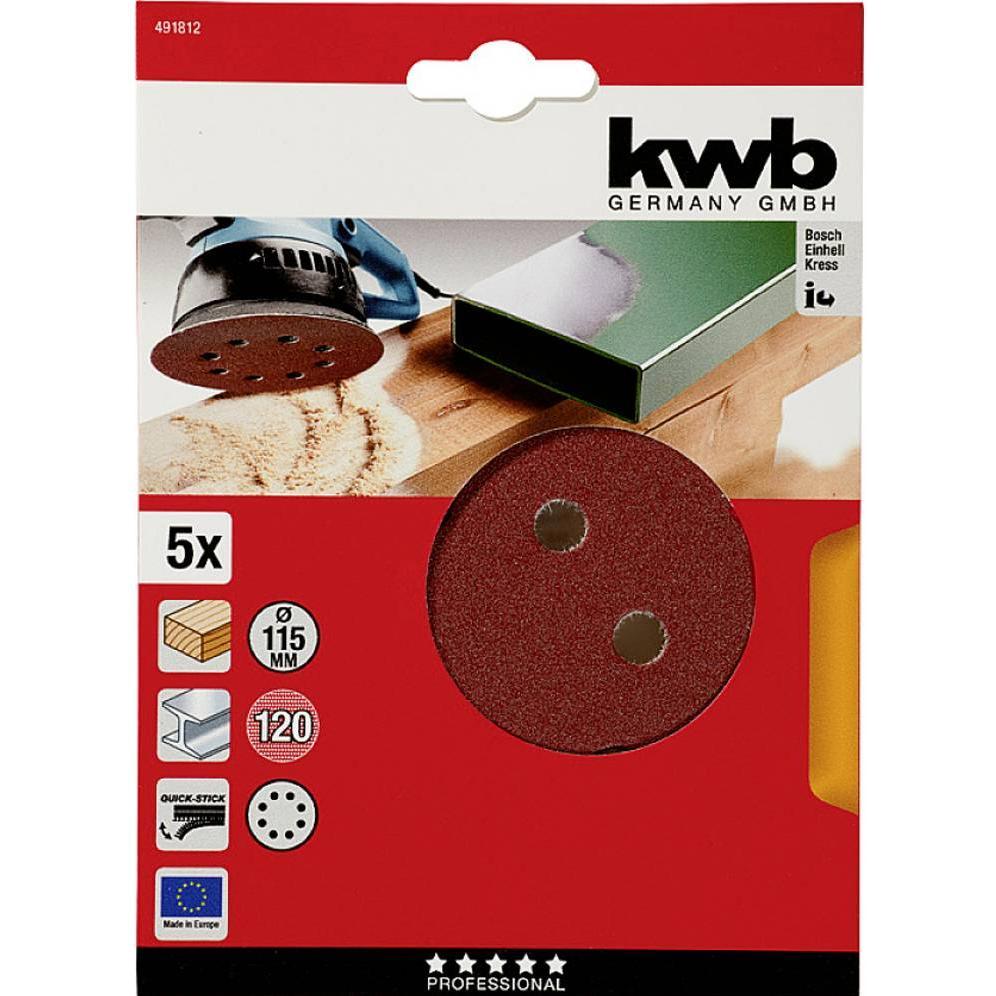 Thumbnail - kwb, Schleifmittel, Klett-Haftscheiben 115 Gelocht K120 (120)