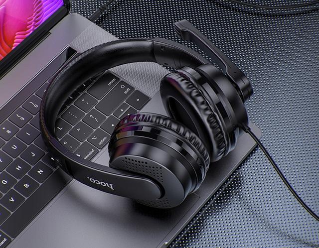 Image du produit Hoco - Wired Headphones Magic Tour (W103) - for Gaming, Jack, with Microphone - Black (Filaire)