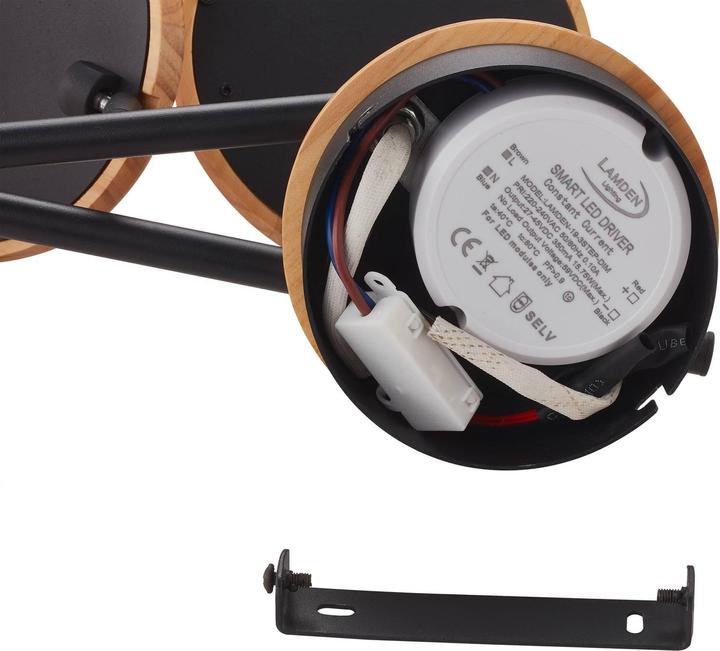 Actual product image Lindby Manel LED spotlight wood 4-light (1180 lm)