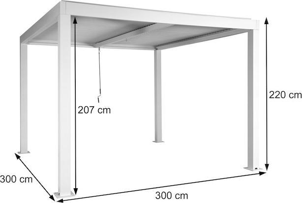 Produktbild Mendler Pergola HWC-L46, 10cm-Aluminium-Gestell, Regenrinne sturmfest, 3x3m, anthrazit (300 cm, 300 cm)