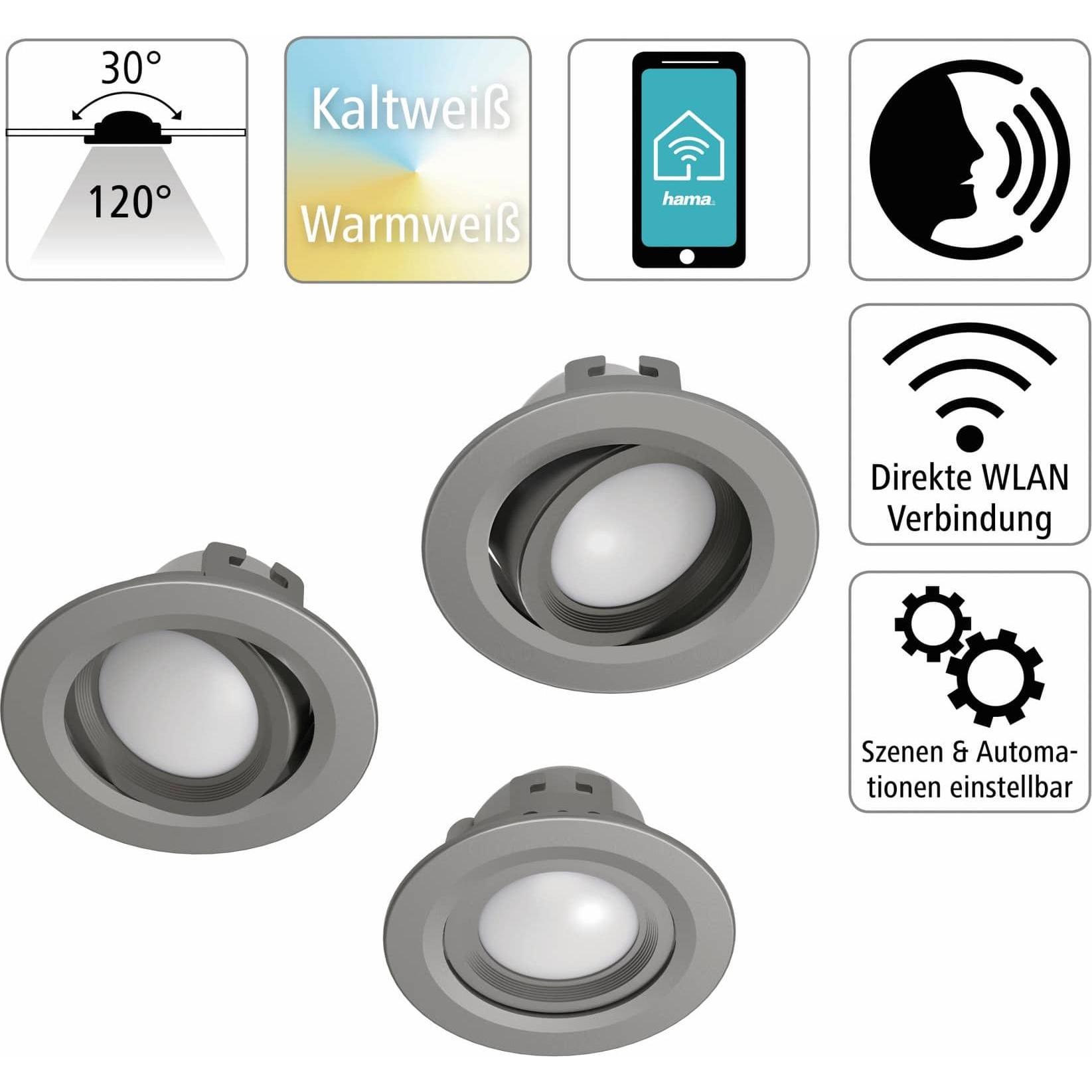 Thumbnail - Hama, Wandleuchte + Deckenleuchte, LED-Einbauspot (350 lm)