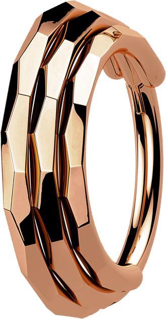Produktbild Star Piercing Micro Segmentring klappbar rosegold drei linien facettiert (Titan, ohne Messing)